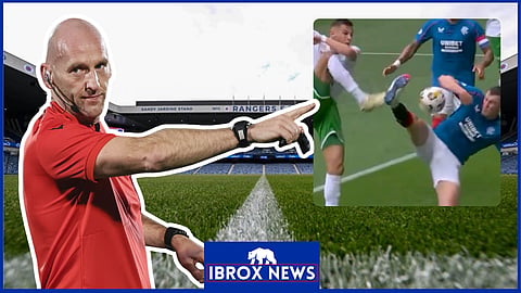 Bobby Madden reacts to Rangers controversy v Hibernian [Credit: Sky Sports]