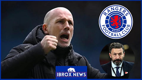 Rangers manager Philippe Clement and Derek McInnes.