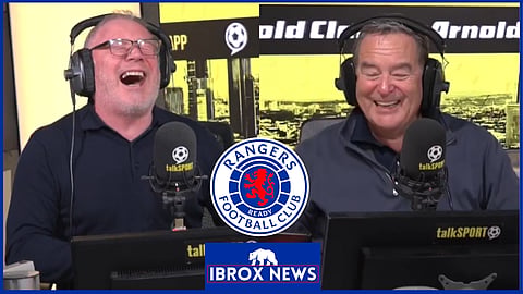 Ally McCoist in stitches as Jeff Stelling makes Rangers jibe. Credit: talkSPORT