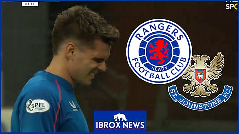 Ianis Hagi got sent off on his Rangers return
[Credit: Premier Sports on X]