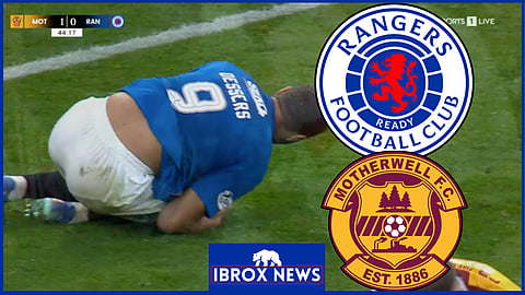 Cyriel Dessers scored but had a rough day for Rangers v Motherwell [Credit Premier Sports]