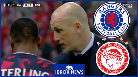 Philippe Clement withdrew Dujon Sterling for Rangers v Olympiacos [Credit TNT Sports]