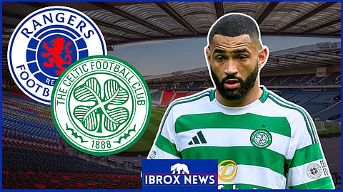 Celtic defender Cameron Carter-Vickers was in the thick of it v Rangers. (Credit: Imago)