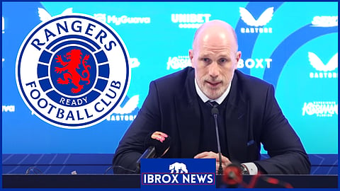 Philippe Clement hold Rangers press conference. (Credit: Rangers on YouTube)