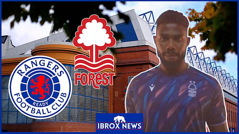 Rangers are monitoring Emmanuel Dennis. Credit: Nottingham Forest YouTube