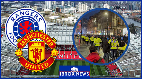 Rangers supporters have been criticised for their behaviour ahead of the Manchester United game (Credit: @Altgthr on X)