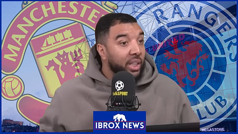 Troy Deeney reacts to Manchester United v Rangers controversy. (Credit - Imago/talkSPORT on YouTube)
