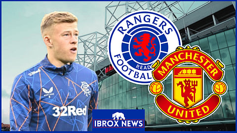 Connor Barron suffered a blow for Rangers v Manchester United [Credit: Imago]
