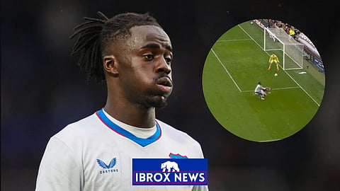 Clinton Nsiala could have given away a penalty. (Credit: Imago/Sky Sports Scotland on X)