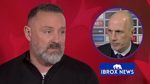 Kris Boyd reacts to Rangers manager Philippe Clement after Hearts win [credit: Sky Sports Football]
