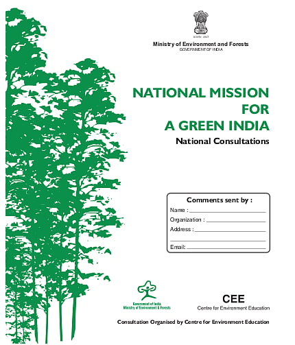 National action plan on climate change (NAPCC) and supporting mission ...