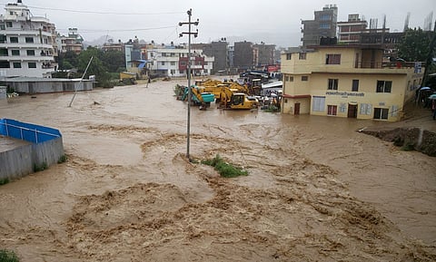 Flooding of a Himalayan river in Kathmandu, Nepal. Image Source:&nbsp;Thapaliyashreeram via Wikimedia Commons.