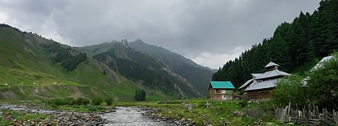 Rain clouds gather over Angaikoot village in Gurez. Clear skies can turn into a torrential downpour within minutes.