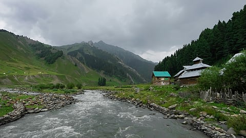 Rain clouds gather over Angaikoot village in Gurez. Clear skies can turn into a torrential downpour within minutes.