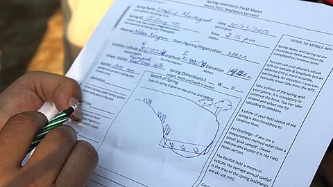 Detailed forms record information about springs