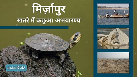 मिर्ज़ापुर: पाबंदी के बावजूद गंगा किनारे अवैध खनन जारी, दुर्लभ कछुओं के प्रजनन स्थल पर गहराया खतरा