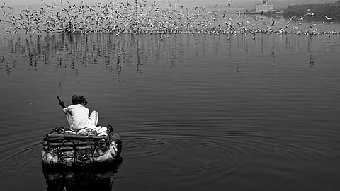 प्रदूषित यमुना नदी