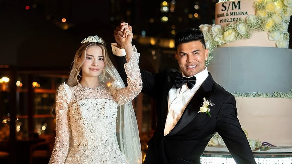 Sahil Khan marries Milena Aleksandra in a spectacular Burj Khalifa wedding