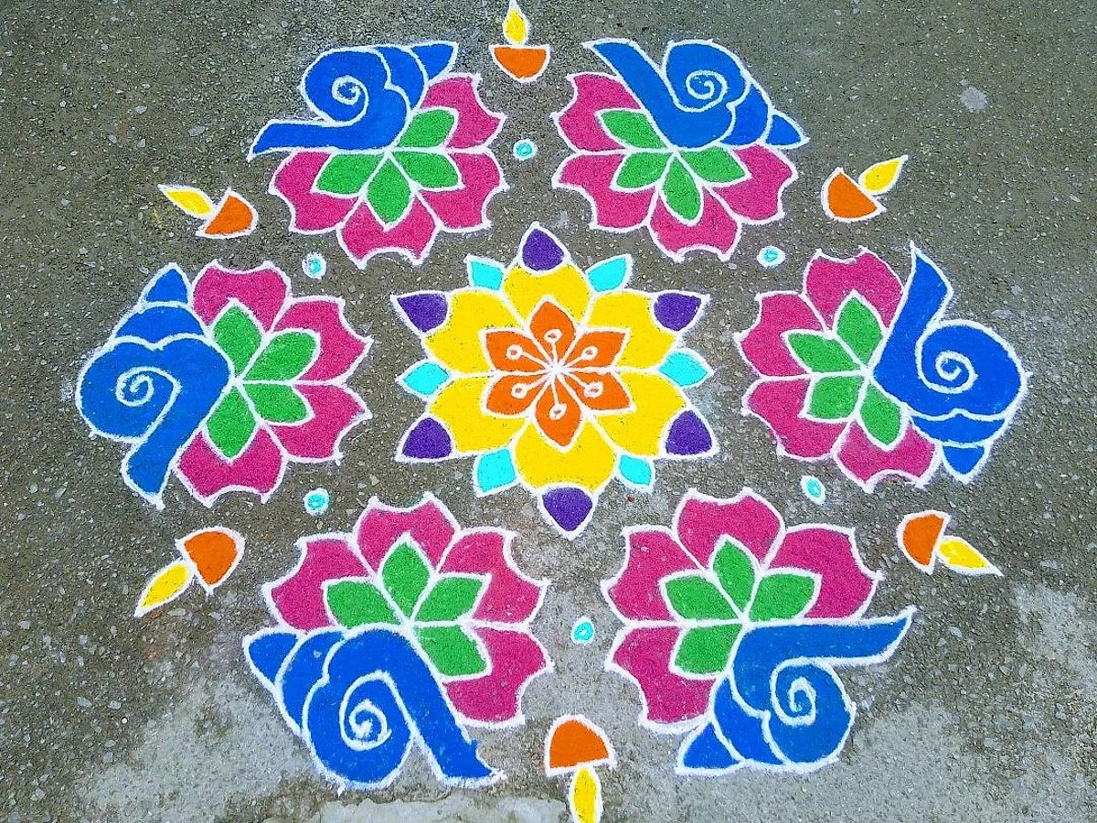 Simple Rangoli Types Types of rangolis from around India