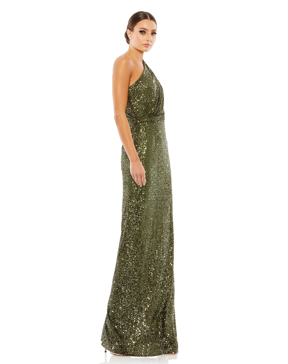 【Mac Duggal 】上品♪エレガントなフローラルガウン Mac Duggal 5107 Leaf Beadwork Spaghetti Straps Dress