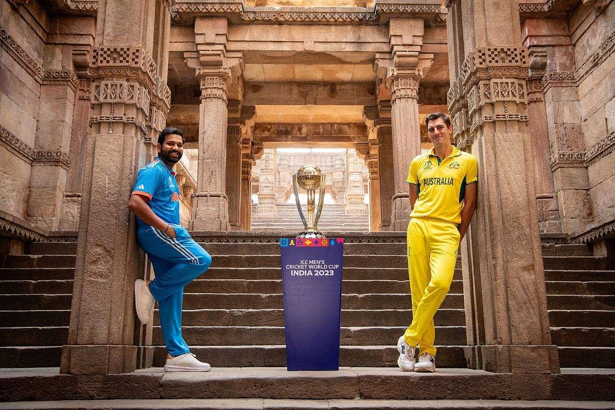 Rohit Sharma, Pat Cummins strike a pose with the coveted World Cup ...