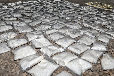 Plastic bags filled with Captagon pills