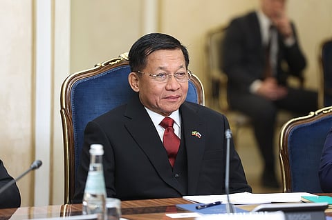 Min Aung Hlaing at the Kremlin on March 4, 2025