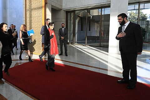 Ahmed al Sharaa meets with an EU delegation.