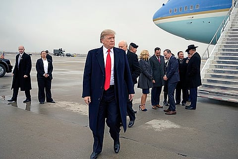 President Donald J. Trump at the Utah Air National Guard's Roland R. Wright Air National Guard Base in Salt Lake City.