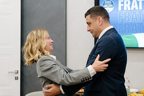 George Simion and Giorgia Meloni in Rome, 14 may 2025