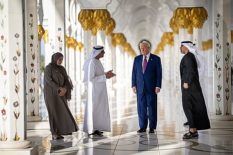 President Donald Trump tours Sheikh Zayed Grand Mosque, Thursday, May 15, 2025, in Abu Dhabi, United Arab Emirates.