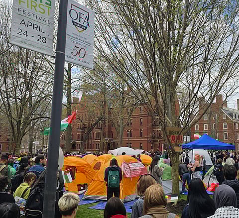 Harvard's Gaza solidarity encampment.