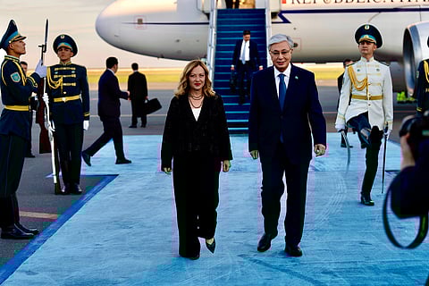 Giorgia Meloni, with the President of Kazakhstan, Kassym-Jomart Tokayev.