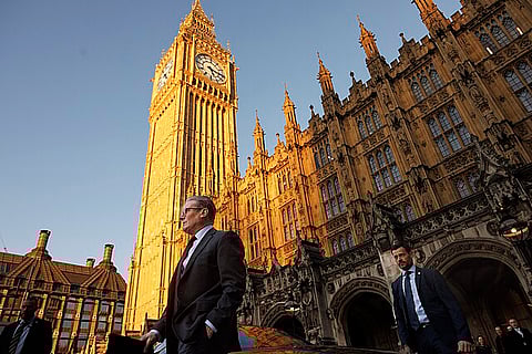 UK Prime Minister Keir Starmer arrives to attends in the Houses of Parliament, 4 March 2025.