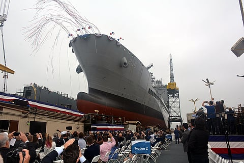 USNS Harvey Milk during the christening ceremony at General Dynamic NASSCO, San Diego November 2021