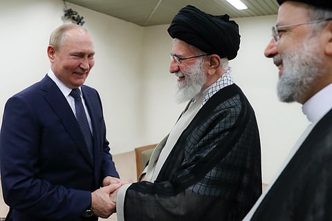 Russian President Vladimir Putin and Iranian Supreme Leader Ayatollah Ali Khamenei