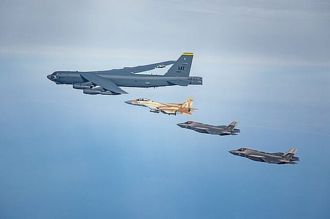 Israeli Air Force conducting a joint air exercise with the U.S. Air Force.