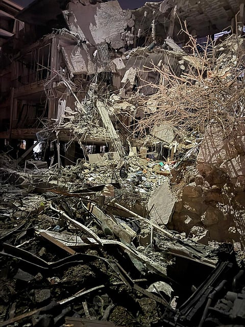 Damaged building in Tel Aviv