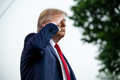 President Donald Trump at the U.S. Army's 250th anniversary parade on June 14, 2025.