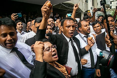 Protestors during the 2024 ouster of former Bengali Prime Minister Sheikh Hasina.