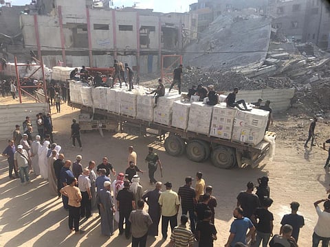 A rare delivery of humanitarian aid in Gaza on June 25, 2025.