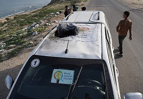 World Central Kitchen car after IDF strike