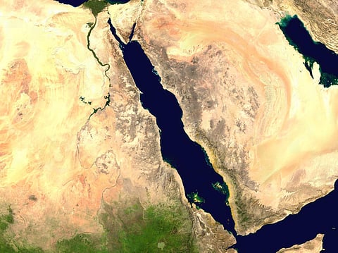 Satellite photo of the Red Sea