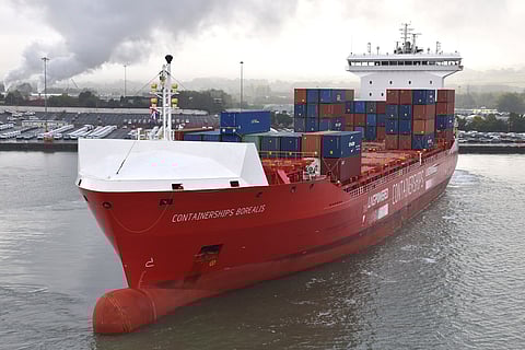 Container feeder Containerships Borealis arriving at Portbury Dock (For Illustration Purposes)