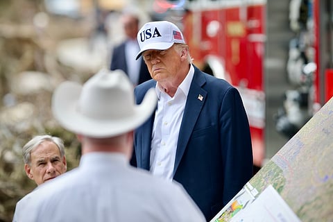 resident Donald Trump visiting Kerrville, Texas, on July 11, 2025.