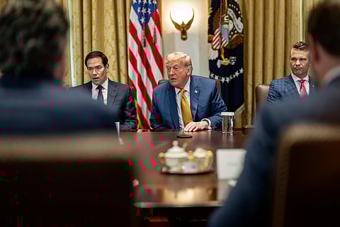 President Donald J. Trump hosts a Cabinet meeting at the White House.