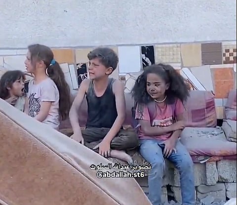 Injured Children in Gaza, after an Israeli attack.