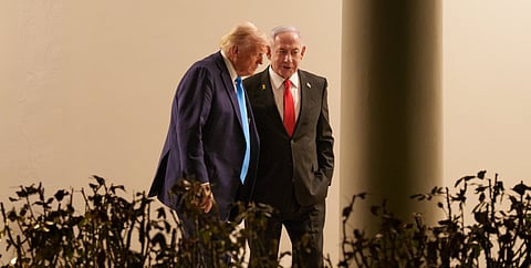 President Donald Trump and Prime Minister Benjamin Netanyahu, White House, February 2025.
