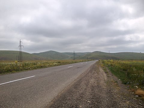 Road going through Armenia's Syunik Province