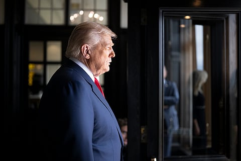 President Donald Trump greets U.K. Prime Minister Keir Starmer, Monday, July 28, 2025, at the Trump Turnberry golf course in Turnberry, Scotland.